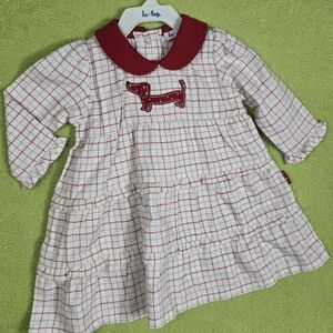 NWOT 3-6M Red + White Plaid DRESS Casual COZY cotton FLANNEL Baby GIRL (Q1)